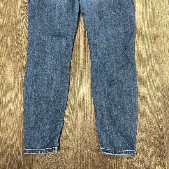 KanCan Super High Rise Dark Destructed Curvy Button Fly Skinny Jeans Size 29 - Picture 10 of 11